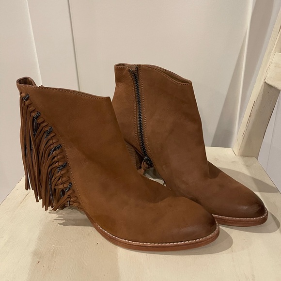 Dolce Vita Shoes - Dolce Vita Tan Suede Fringe Ankle Booties
